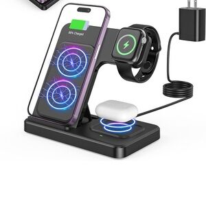 3 in 1 Wireless Foldable Charging Station, for Apple iPhone and Apple Watch
